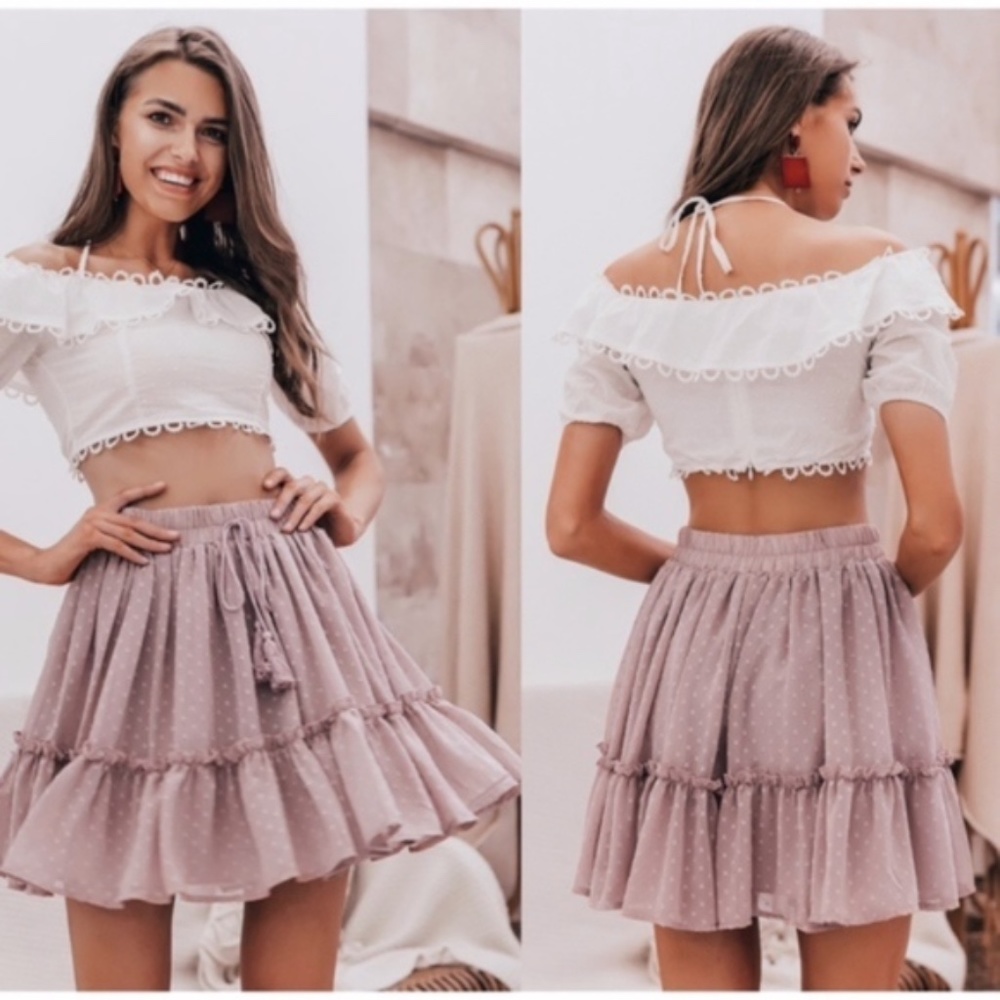 CYNTHIA Mini Skirt - BLUSH - Picture 3 of 4